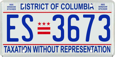 DC license plate ES3673