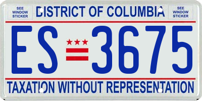 DC license plate ES3675