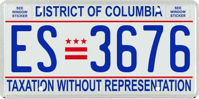 DC license plate ES3676