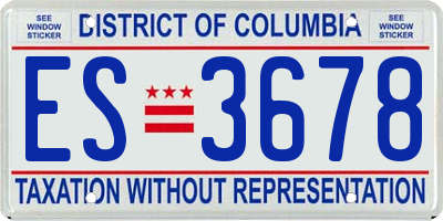 DC license plate ES3678