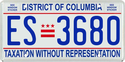 DC license plate ES3680
