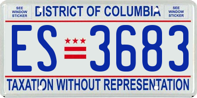 DC license plate ES3683
