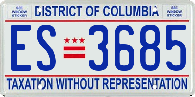 DC license plate ES3685
