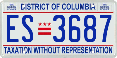 DC license plate ES3687