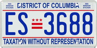 DC license plate ES3688