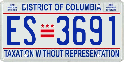 DC license plate ES3691