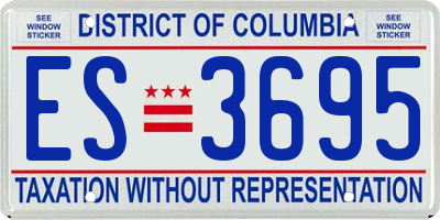 DC license plate ES3695