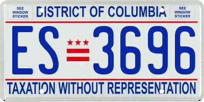DC license plate ES3696