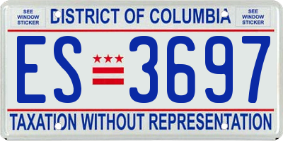DC license plate ES3697