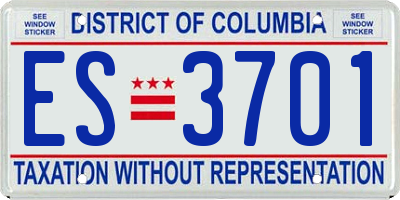 DC license plate ES3701