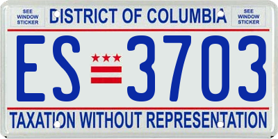 DC license plate ES3703