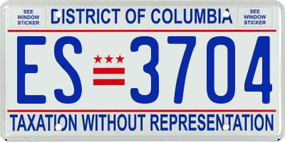 DC license plate ES3704