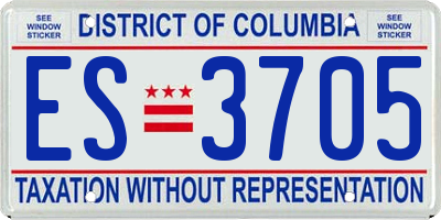 DC license plate ES3705