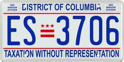 DC license plate ES3706