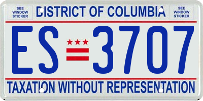 DC license plate ES3707