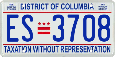 DC license plate ES3708