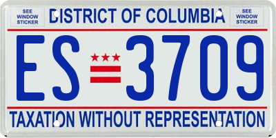 DC license plate ES3709