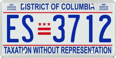 DC license plate ES3712