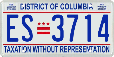 DC license plate ES3714