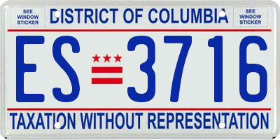 DC license plate ES3716
