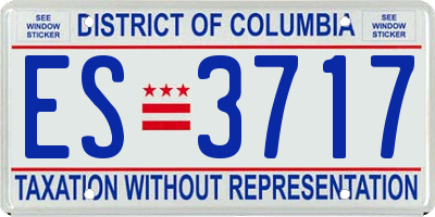 DC license plate ES3717