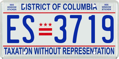 DC license plate ES3719