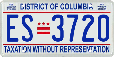 DC license plate ES3720