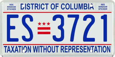 DC license plate ES3721
