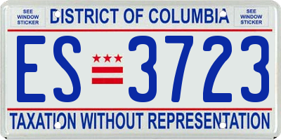 DC license plate ES3723