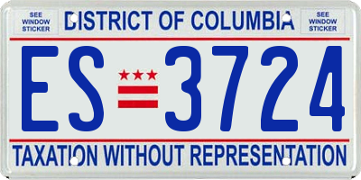 DC license plate ES3724