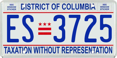 DC license plate ES3725