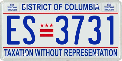 DC license plate ES3731