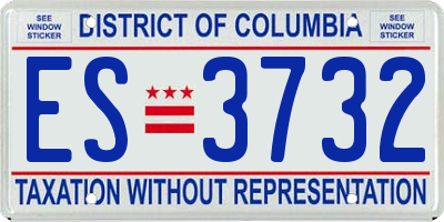 DC license plate ES3732