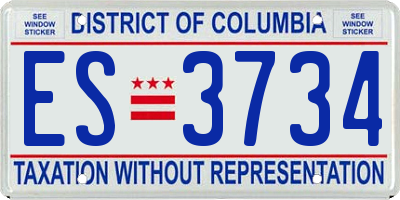 DC license plate ES3734