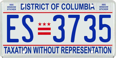 DC license plate ES3735