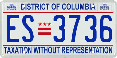 DC license plate ES3736