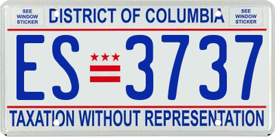 DC license plate ES3737