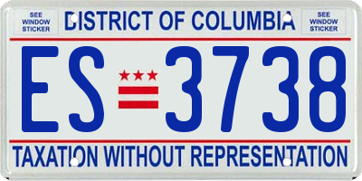 DC license plate ES3738