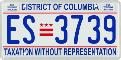 DC license plate ES3739