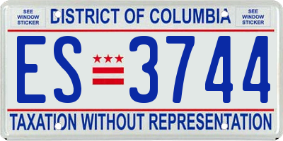 DC license plate ES3744