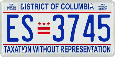 DC license plate ES3745