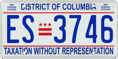 DC license plate ES3746