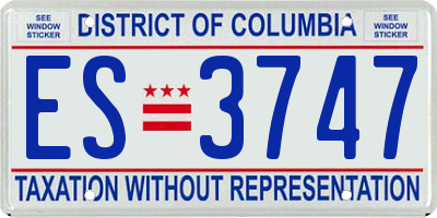 DC license plate ES3747