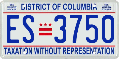 DC license plate ES3750