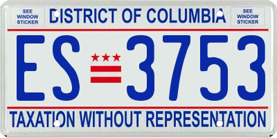 DC license plate ES3753