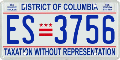 DC license plate ES3756