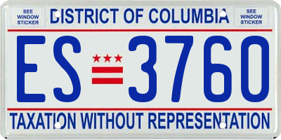 DC license plate ES3760