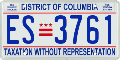 DC license plate ES3761