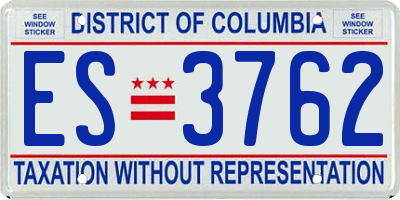 DC license plate ES3762