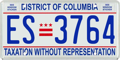 DC license plate ES3764